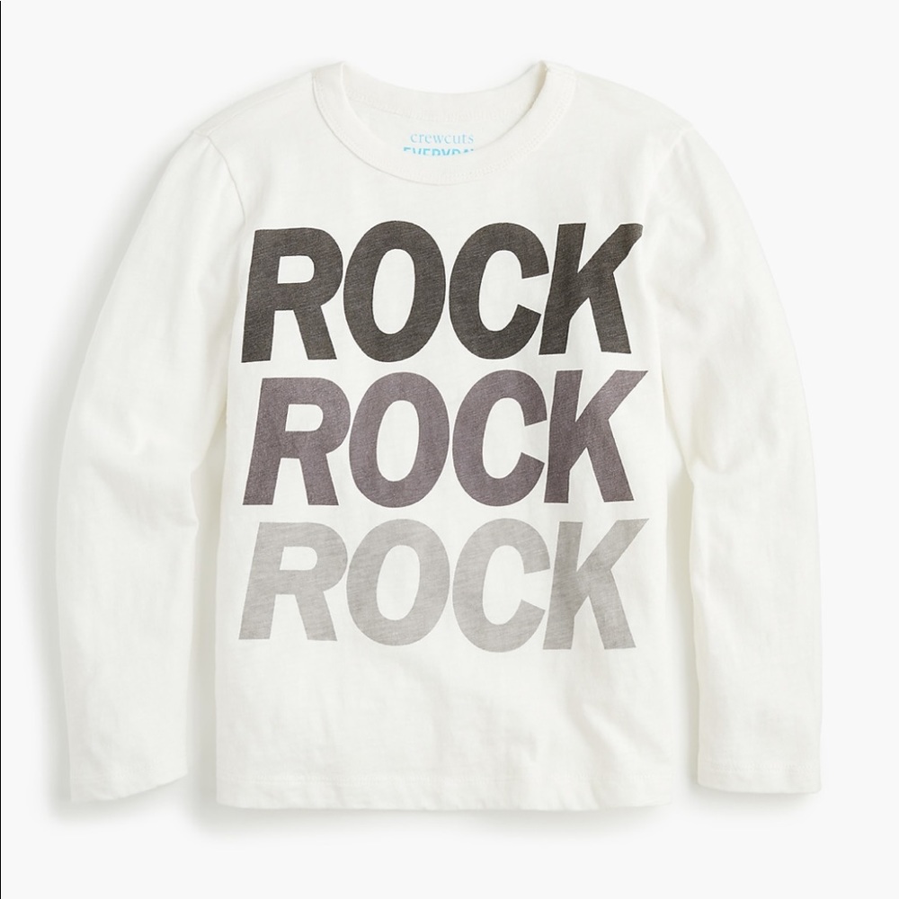 Crewcuts Long Sleeve ROCK ROCK ROCK Tee